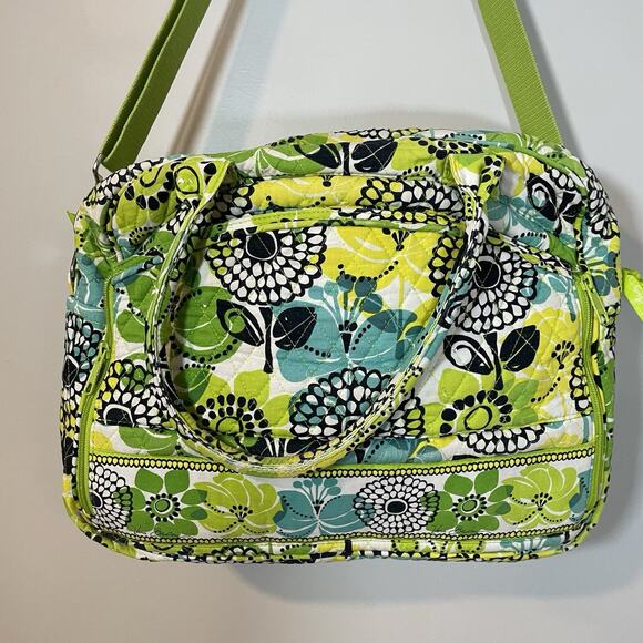 Vera Bradley Retired Lime’s Up Laptop Messenger Shoulder Travel Crossbody Bag - Picture 2 of 12